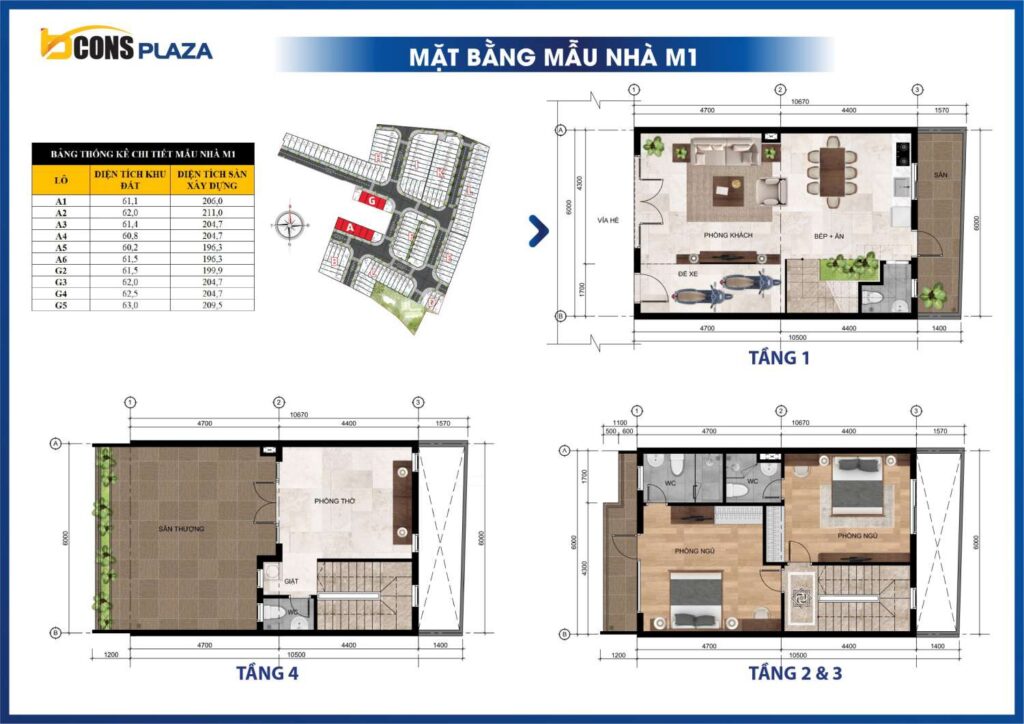 MẶT BẰNG NHÀ PHỐ BCONS PLAZA