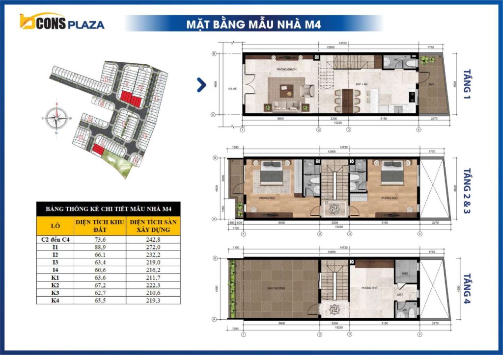 MẶT BẰNG NHÀ PHỐ BCONS PLAZA