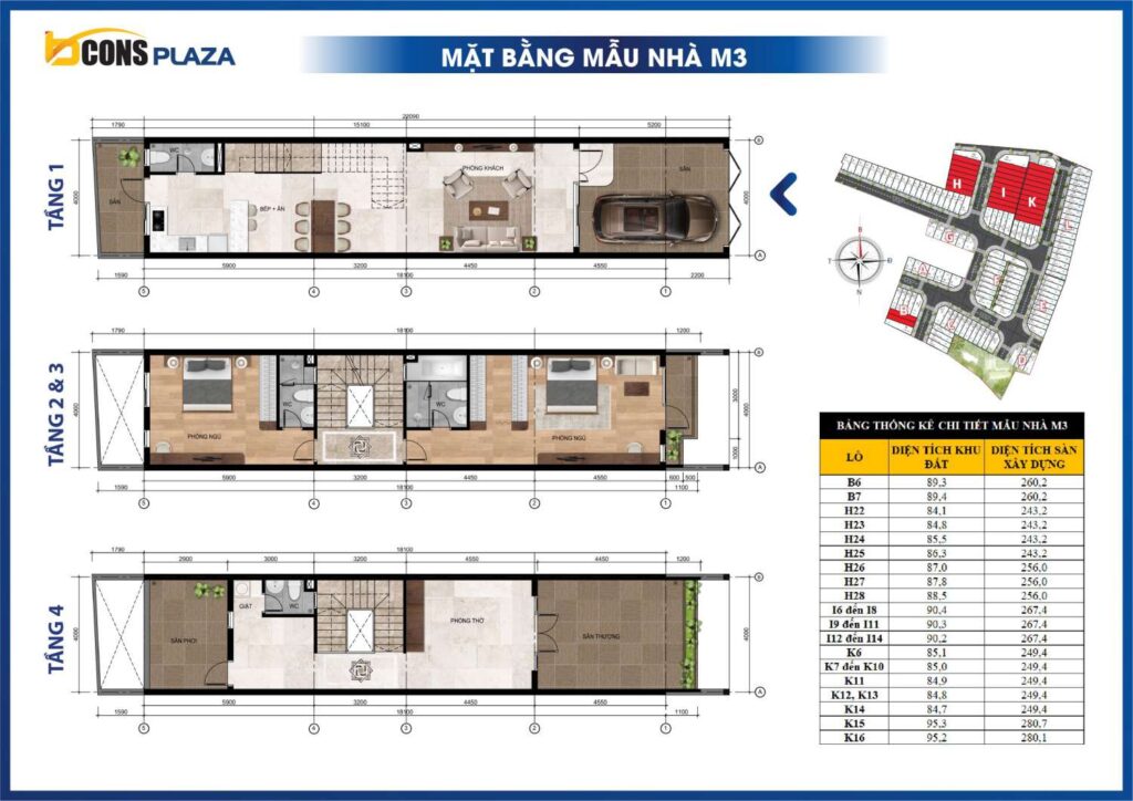 MẶT BẰNG NHÀ PHỐ BCONS PLAZA